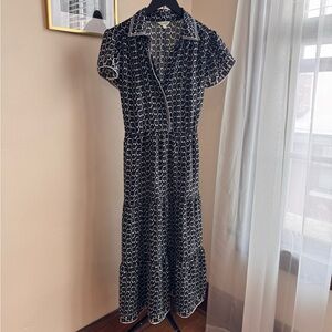 Max Studio Black and White Midi Dress